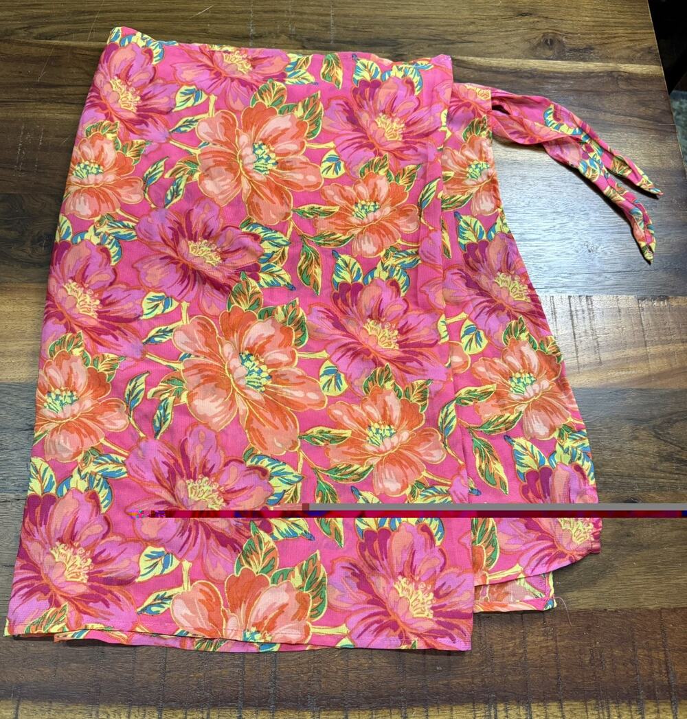 Beach Riot Melanie Sarong One Size Pink Floral Wrap Skirt Resort Pool Vacation